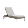 Modern Adjustable Outdoor Chaise Lounge with Rattan Frame and Cushioned Seat