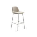 Modern High-Back Stool with Chrome Legs